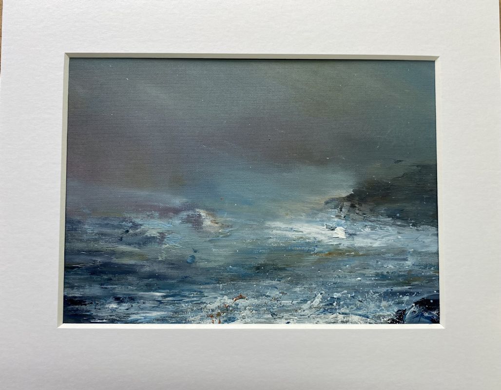 Where Sea Meets Granite . Oil Painting by Cornish based artist John Graver